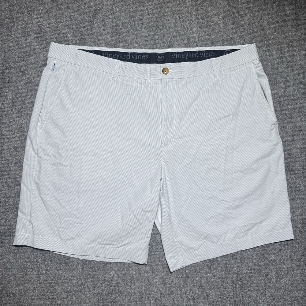 Vineyard Vines On The Go OTG Performance Shorts Men 42x8" Inseam Chino Pinstripe